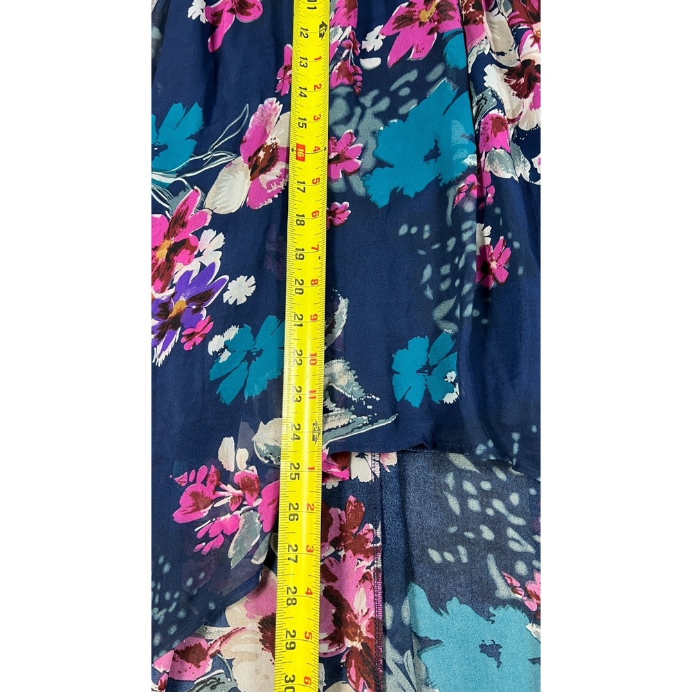 Love Culture Maxi Dress Women Small Multi Floral High Low Hem Back Zip Strapless - Picture 4 of 11